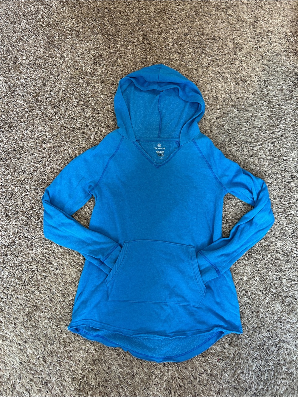 SO Bright Blue Hooded Pullover Tunic